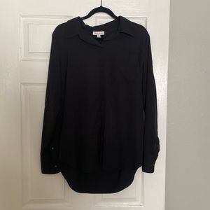 long sleeve black blouse